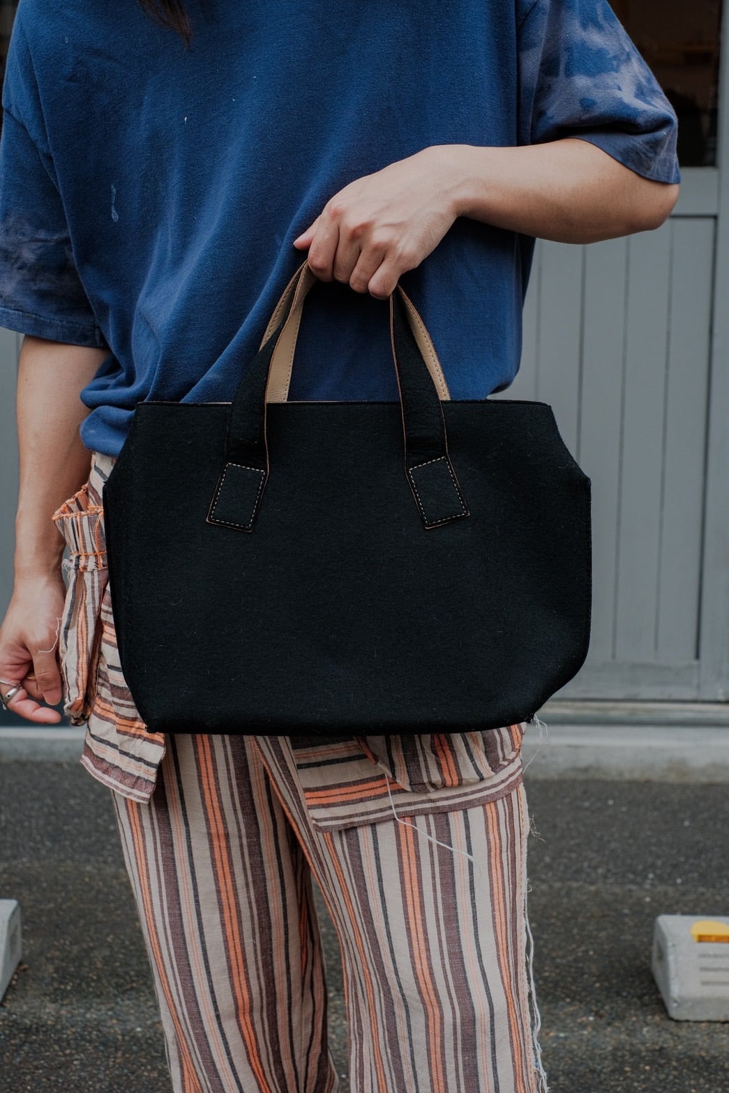 Y's leather wool bag