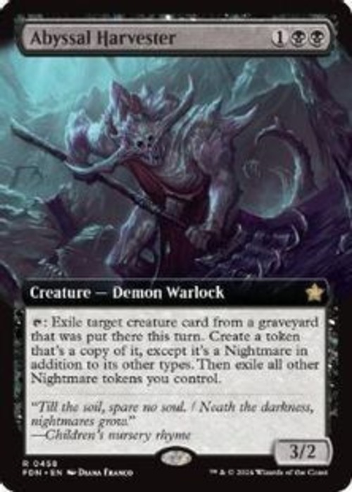 MTG《深淵の収穫者/Abyssal Harvester(FDN)》英語 拡張アート