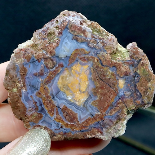 オレゴン州産  ブルーアゲート サンダーエッグ  原石 水晶 66,3g AG215 瑪瑙 鉱物　天然石 パワーストーン 原石