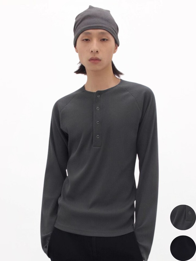 Yausye Striped Textured Henley T-shirt