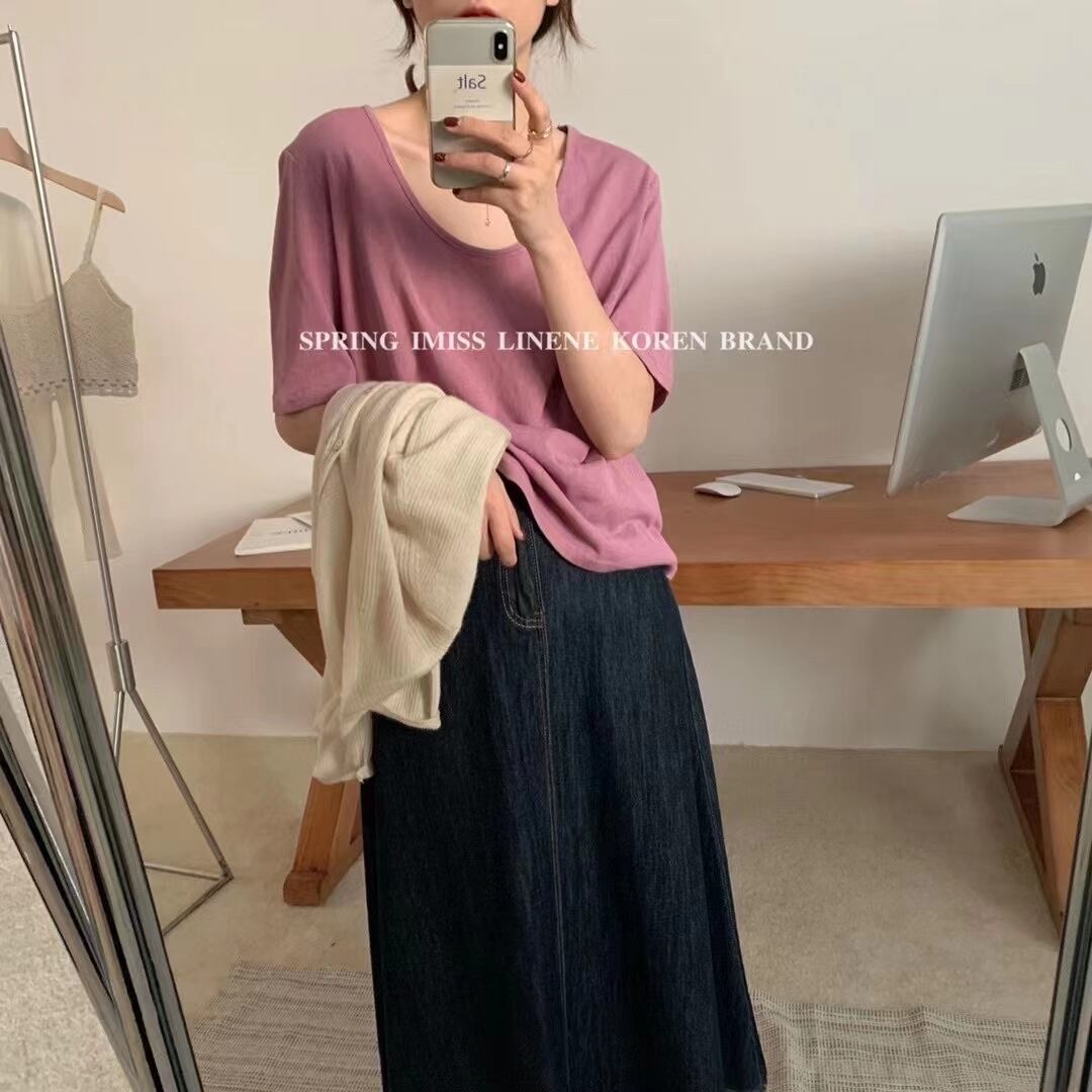 Uネックカットソー　AJ2205-627