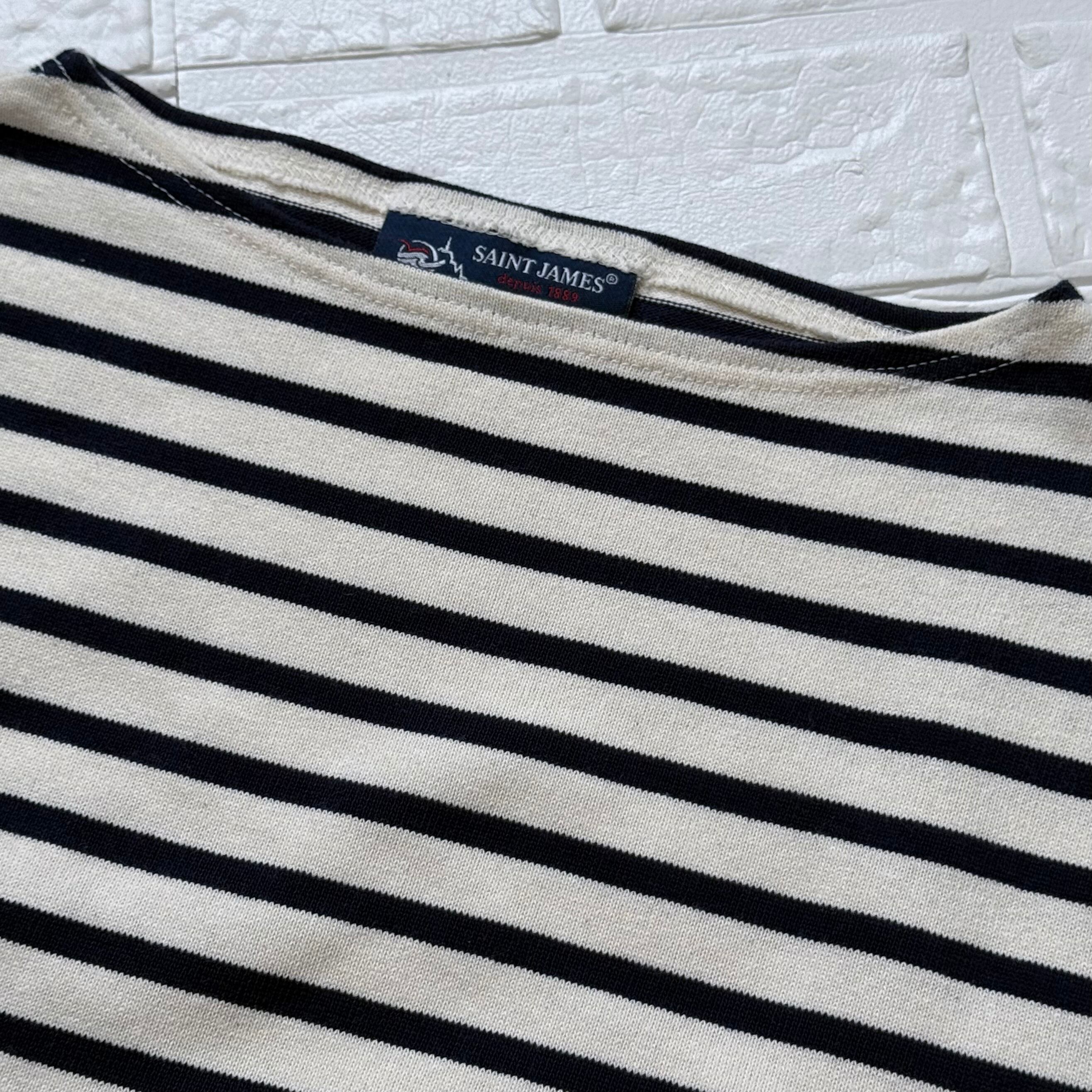 SAINT JAMES OUESSANT ボーダー ボートネック バスクシャツ 生成り