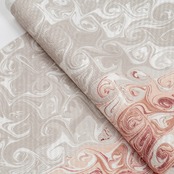 ❤︎リバーシブル半巾帯 　ハート墨流し [ 遠州鼠 × 浅蘇芳 ]