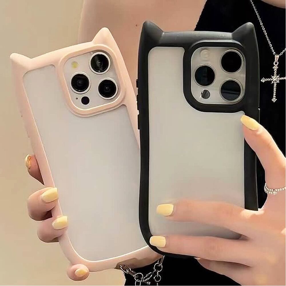 ねこみみ ネコミミ クリアケース 猫 耳 iPhone16 iphone16Pro iphone14