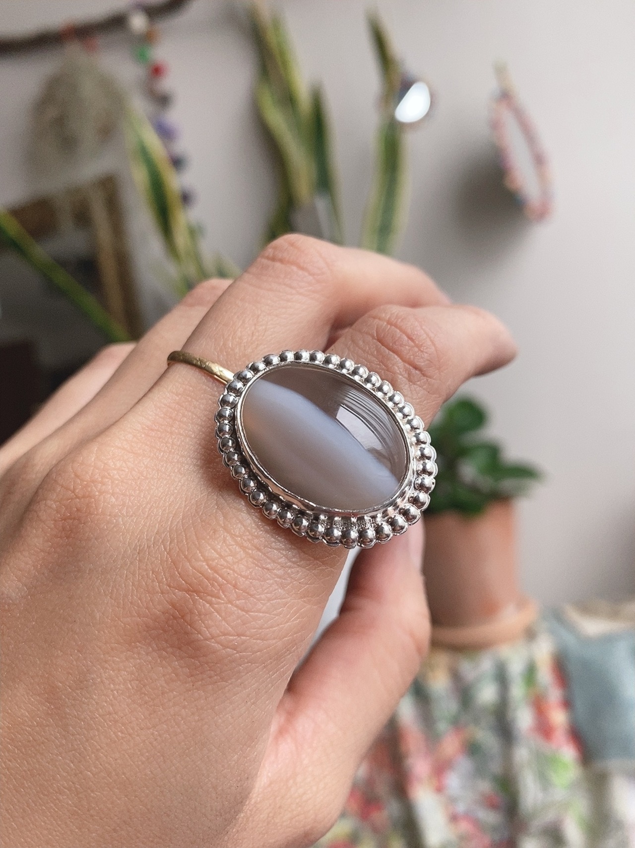 Mable agate ring (Latte) | TOMOYO ARITA JEWELLERY