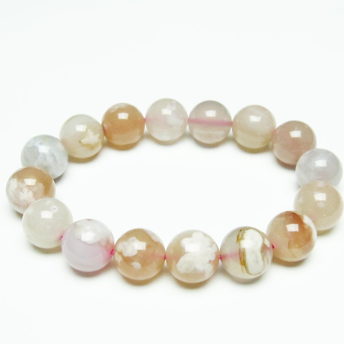 チェリーブロッサムアゲート ブレスレット 桜瑪瑙 13mm [M便 1/10] 111-26448