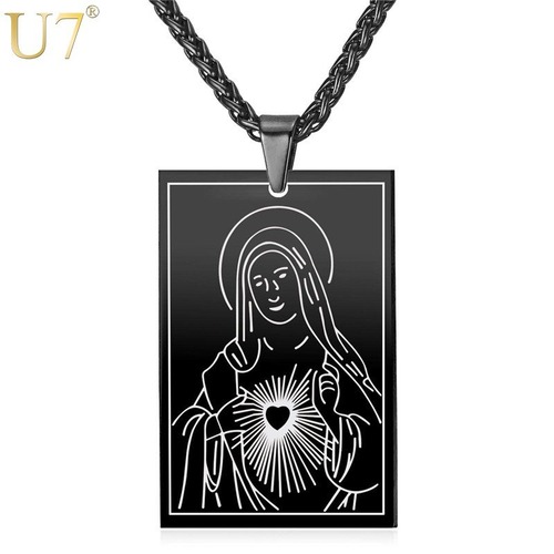 レディース ネックレス スクエア カラー ステンレス 宗教 メアリー 80001363