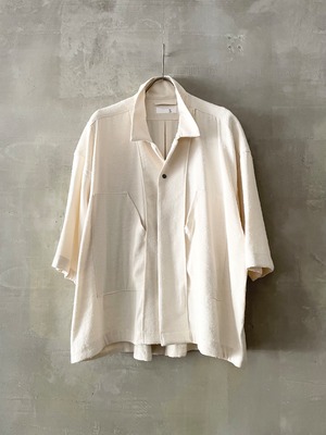 T/f Lv4 vintage nep inside out half sleeve shirt - matured white