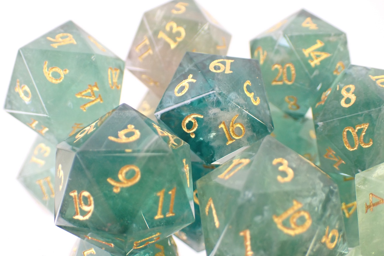 グリーンフローライト20面ダイス　 [D4-76]