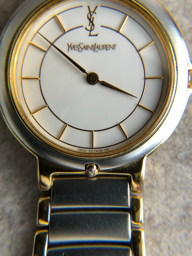 Yves Saint Laurent イヴ・サンローラン 腕時計 シルバー×ゴールド YSL ステンレススチール クウォーツ 2823-268440 Yo vintage ヴィンテージ オールド zdikrb