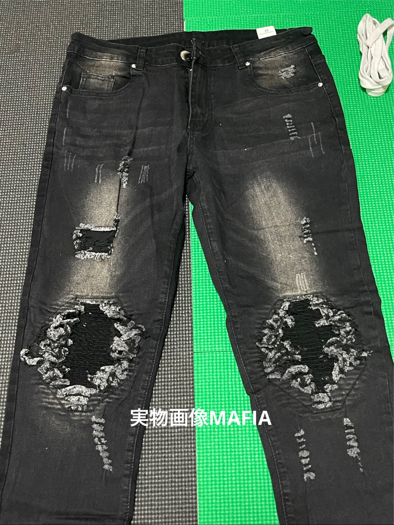 ストーンウォッシュ加工 ダメージ スキニー パンツ クラッシュデニム