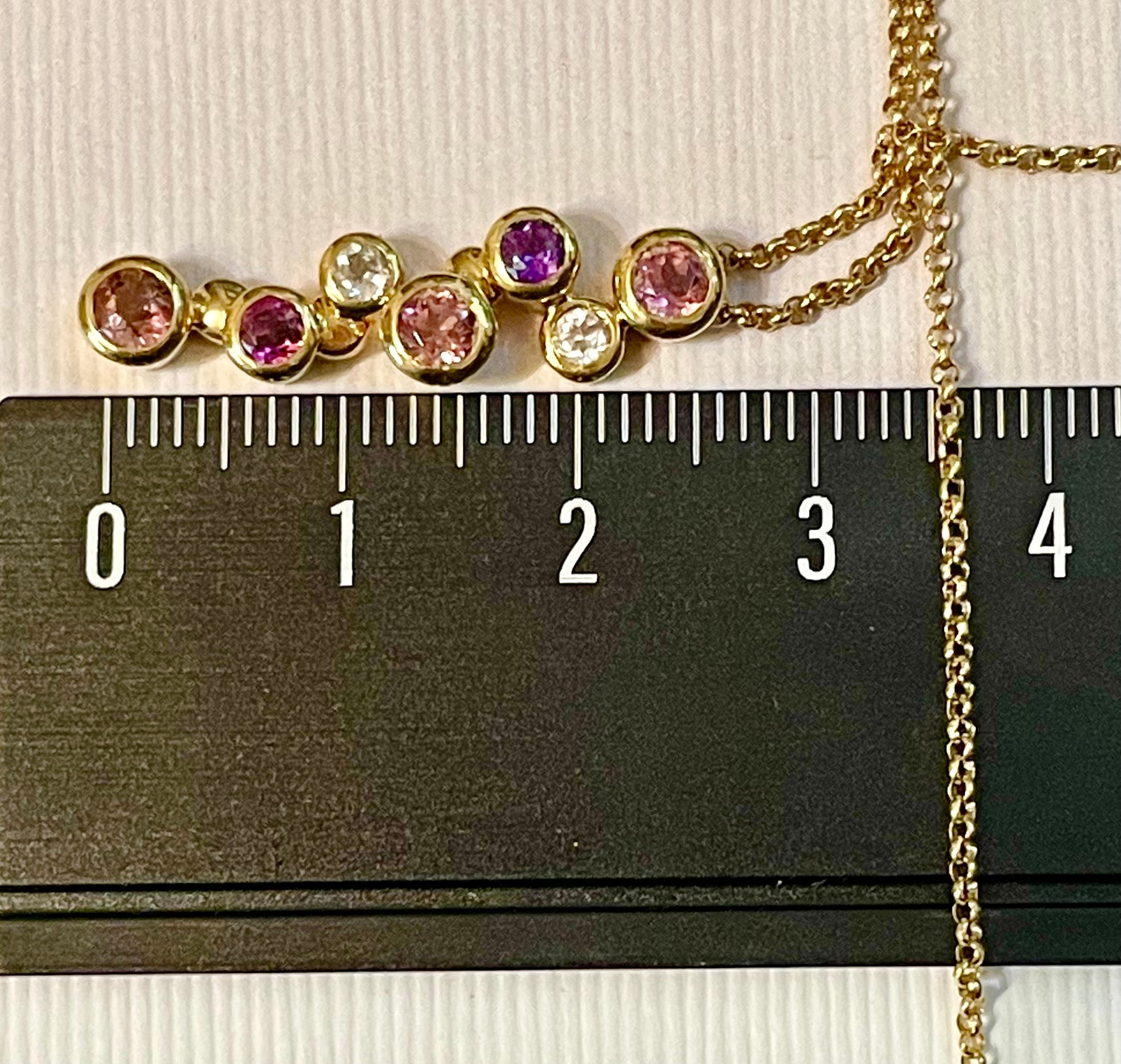 ポンテヴェキオ◇K18*6.35g*マルチカラーバブルネックレス天然石 | Me,MiNE
