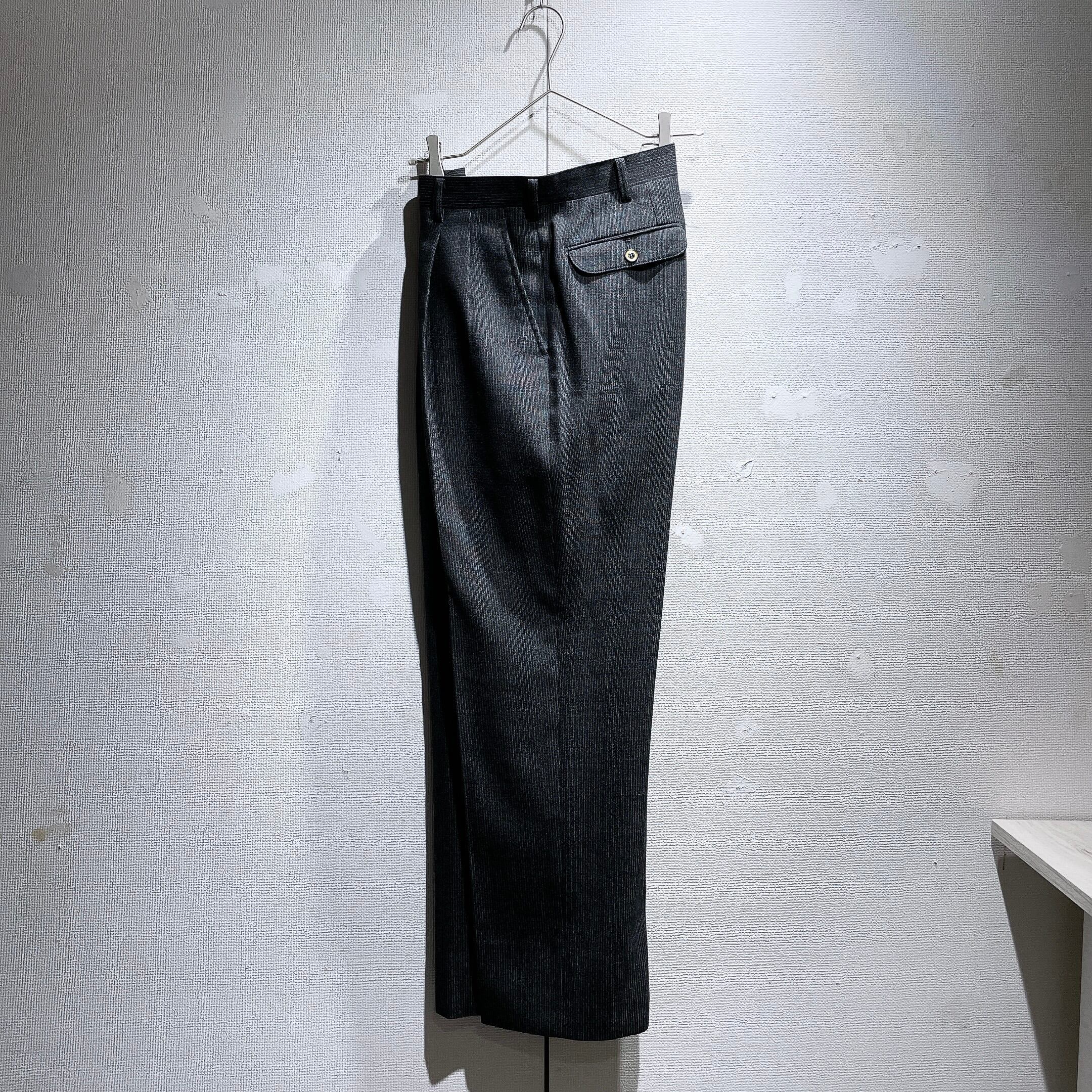 1990s Beautiful silhouette Stripe two tuck vintage Slacks pants