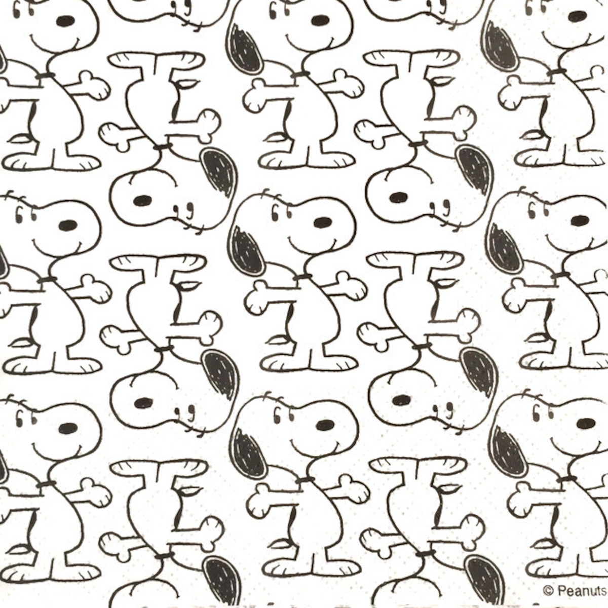 Snoopy バラ売り1枚 ランチサイズ ペーパーナプキン Be My Guest ホワイト 北欧ペーパーナプキンpaperletter ペーパーレター