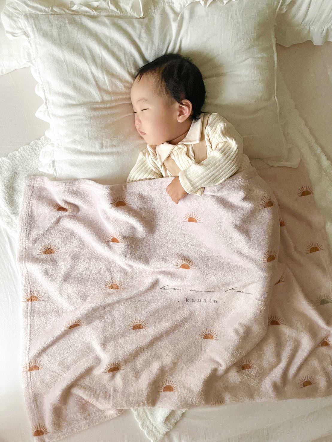やわふわ 名入れ ブランケット（sun) 出産祝い ギフト | irodoriworks