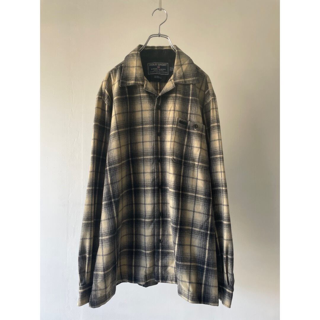 Ralph Lauren POLO SPORT- open collar shadow check wool shirt