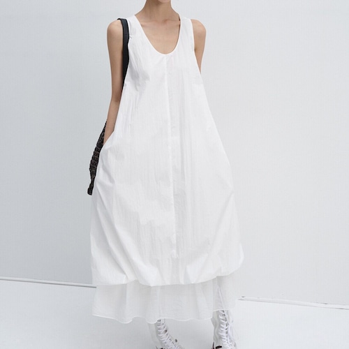 Sleeveless  Balloon Silhouette Dress  T4406