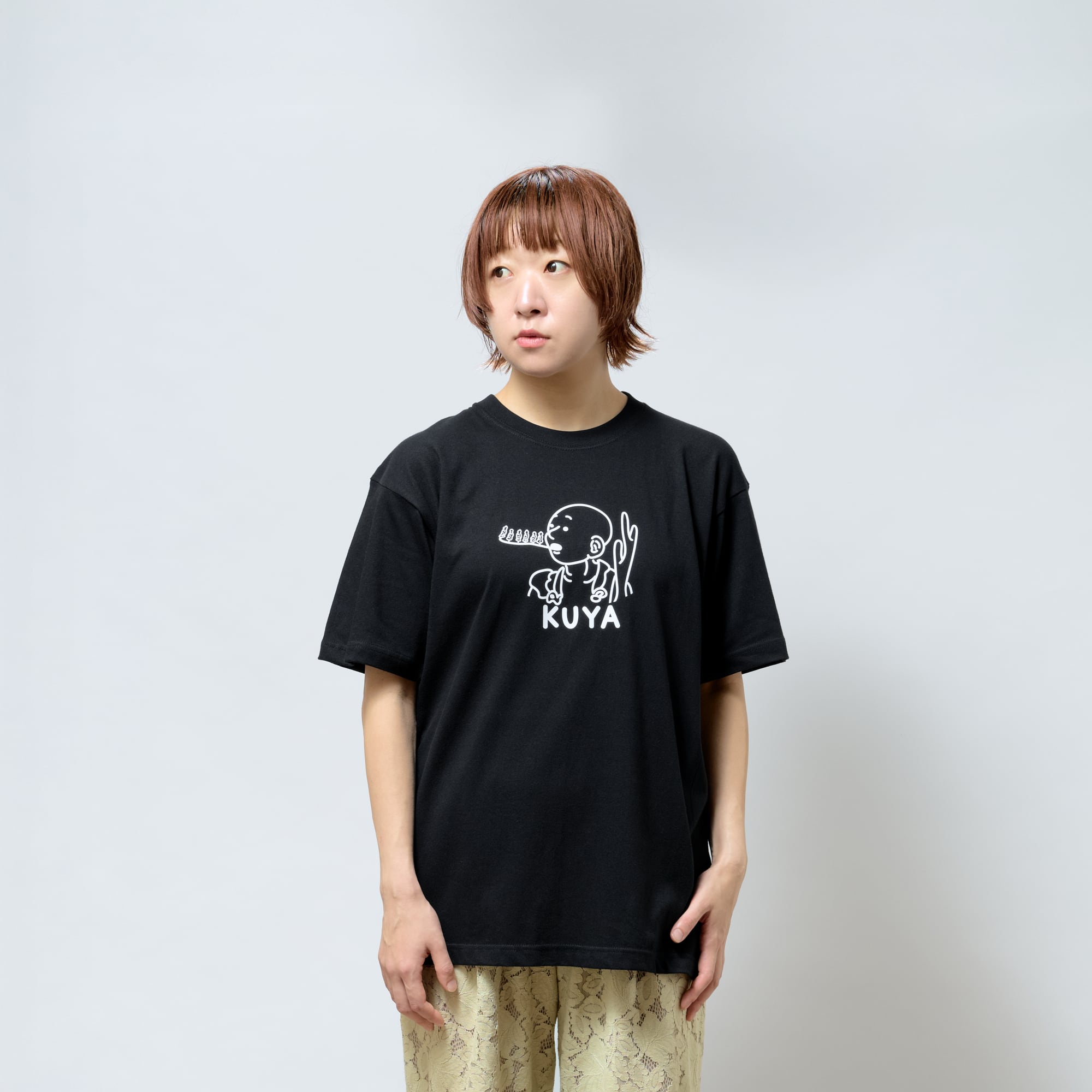 KUYA 空也上人 六波羅蜜寺 Tシャツ (プリント) ブラック 6.2oz