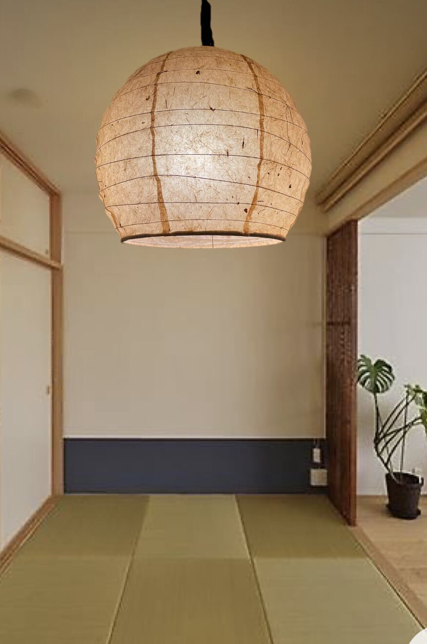 径46丸和紙提灯替えセード照明ペンダント用白 岐阜産杉皮和紙