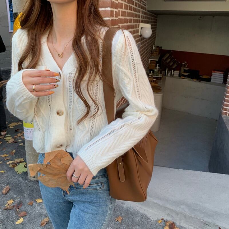 スタイルウィンターVネックニットセーター レディースカーディガントップス ロング 冬物 ドラファッションホール10402494526