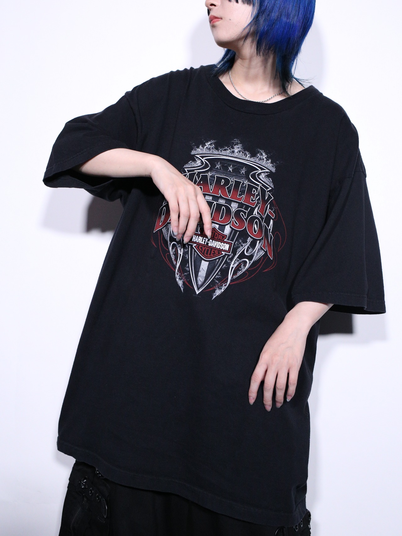 "Harley-Davidson" XXL over silhouette  front and back print tee - 3