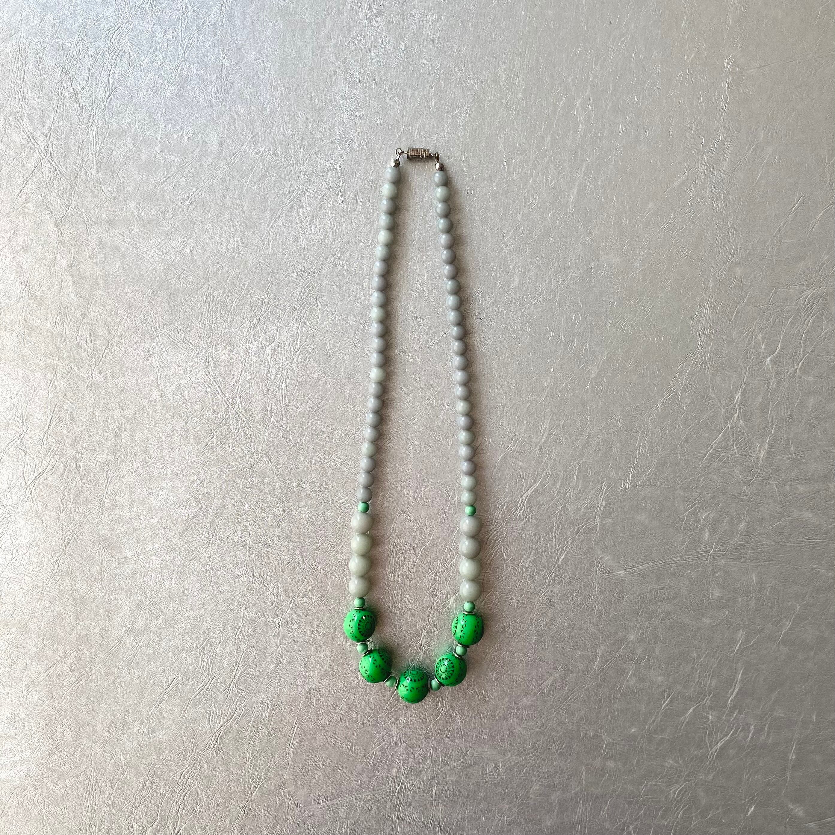 Vintage 80s〜90s retro green beads design necklace レトロ ヴィンテージ グリーン ビーズ デザイン  ネックレス