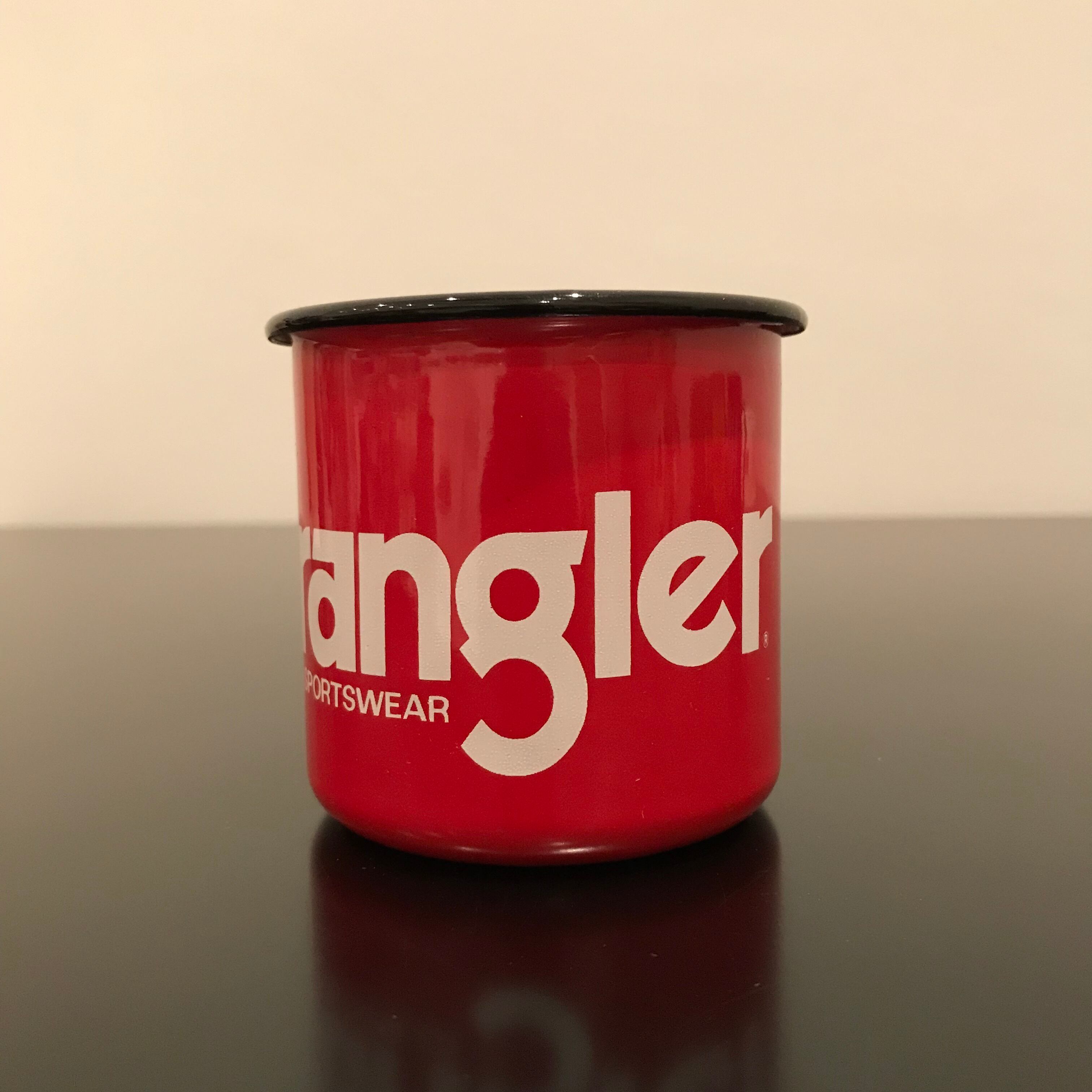 1970年代 未使用保管品 ラングラー琺瑯ノベルティーマグカップ レッド
