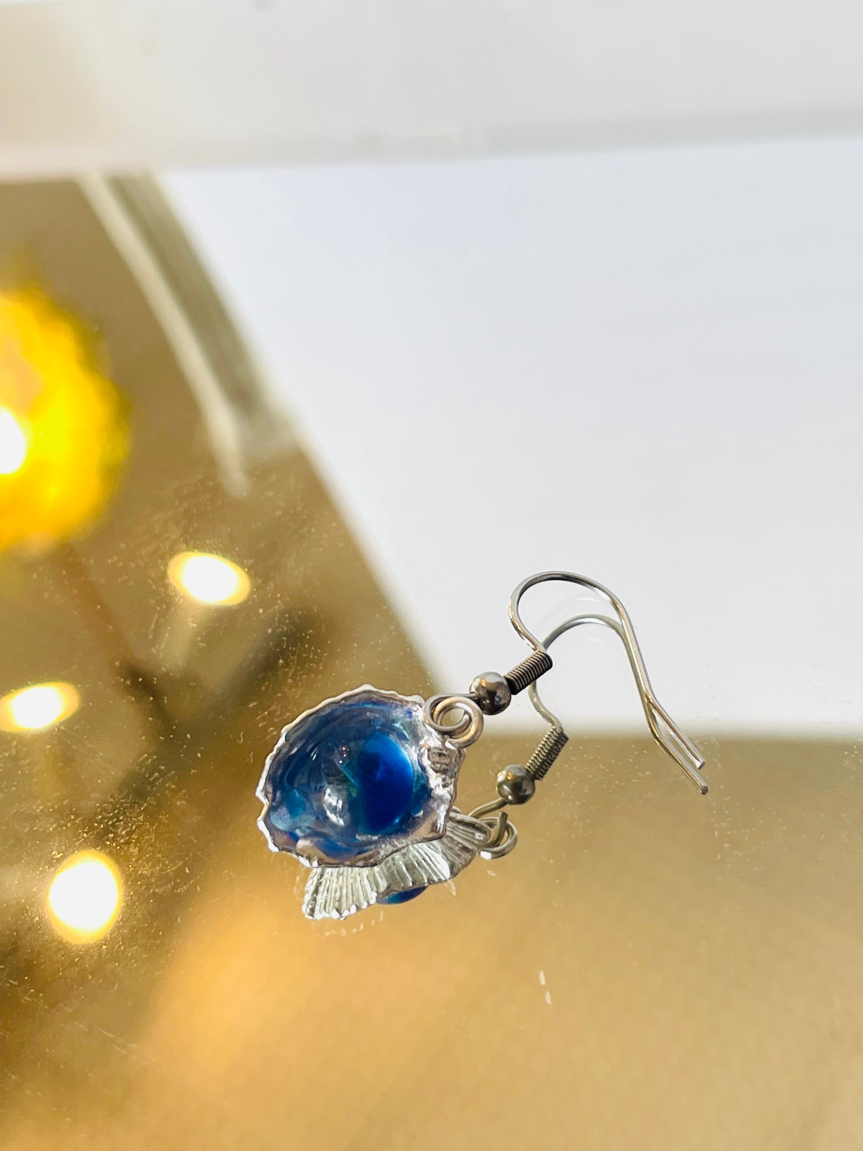 琉球ガラス(ウルマ) 「ウミノカサナリ」シングルピアス