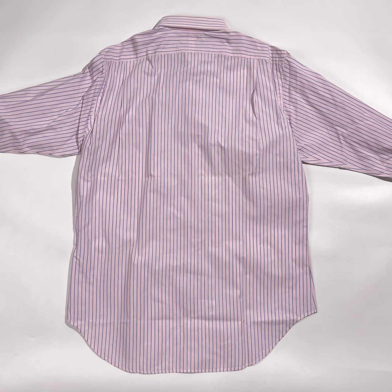90s 00s Polo by Ralph Lauren ポロ ラルフローレン PHILIP ストライプ 長袖 ワイシャツ  ドレスシャツ サイズ 41-84/ピンク×ブルー系 メンズ  ビンテージ