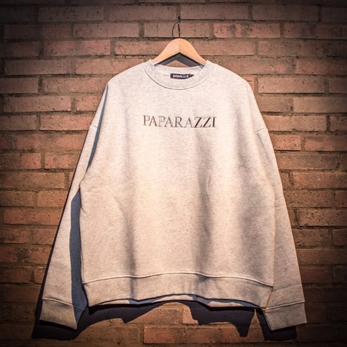 PAPARAZZI Embroidery Logo Over-size Crew Sweat【MENS】