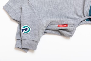 ５スリーブロンパース（5分丈） gray × green  / イタグレ服