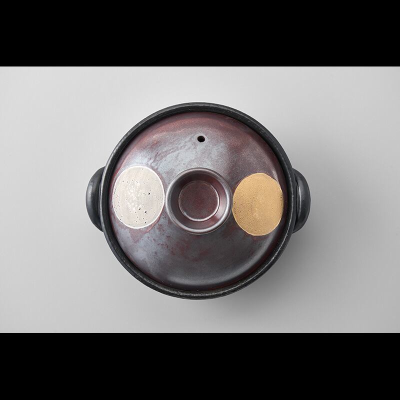 日月文鉄釉 9寸鍋