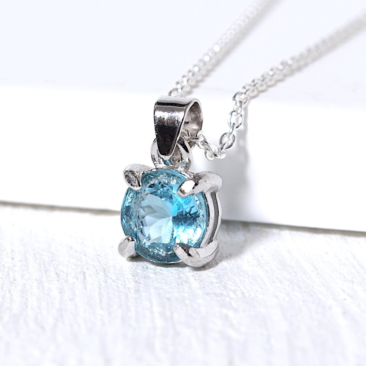 限定】マダガスカル産ブルーアパタイトプチネックレス（silver925
