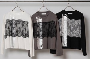 【GALENA】レースコンビロングスリーブTシャツ　70062-4101