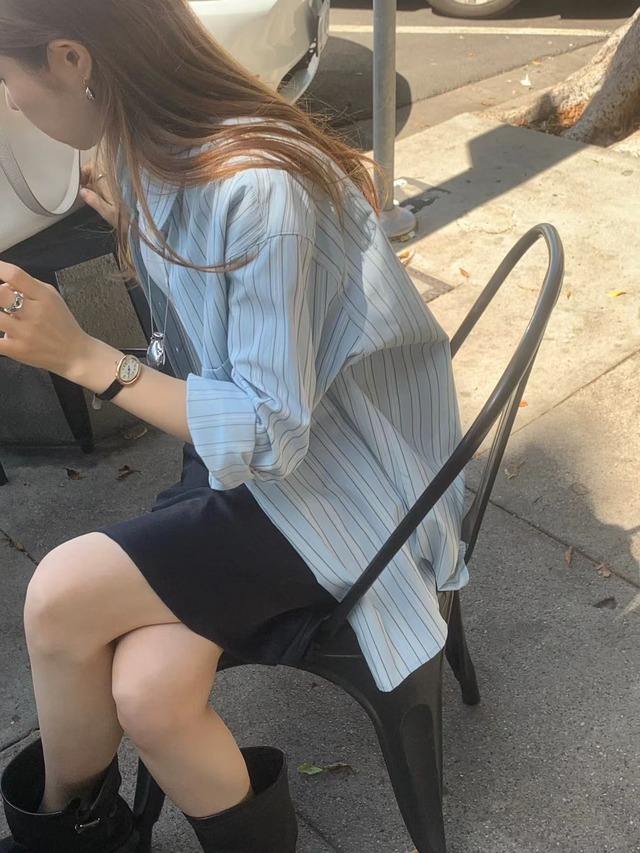 (OUNCE) lawn stripe shirt / 2color