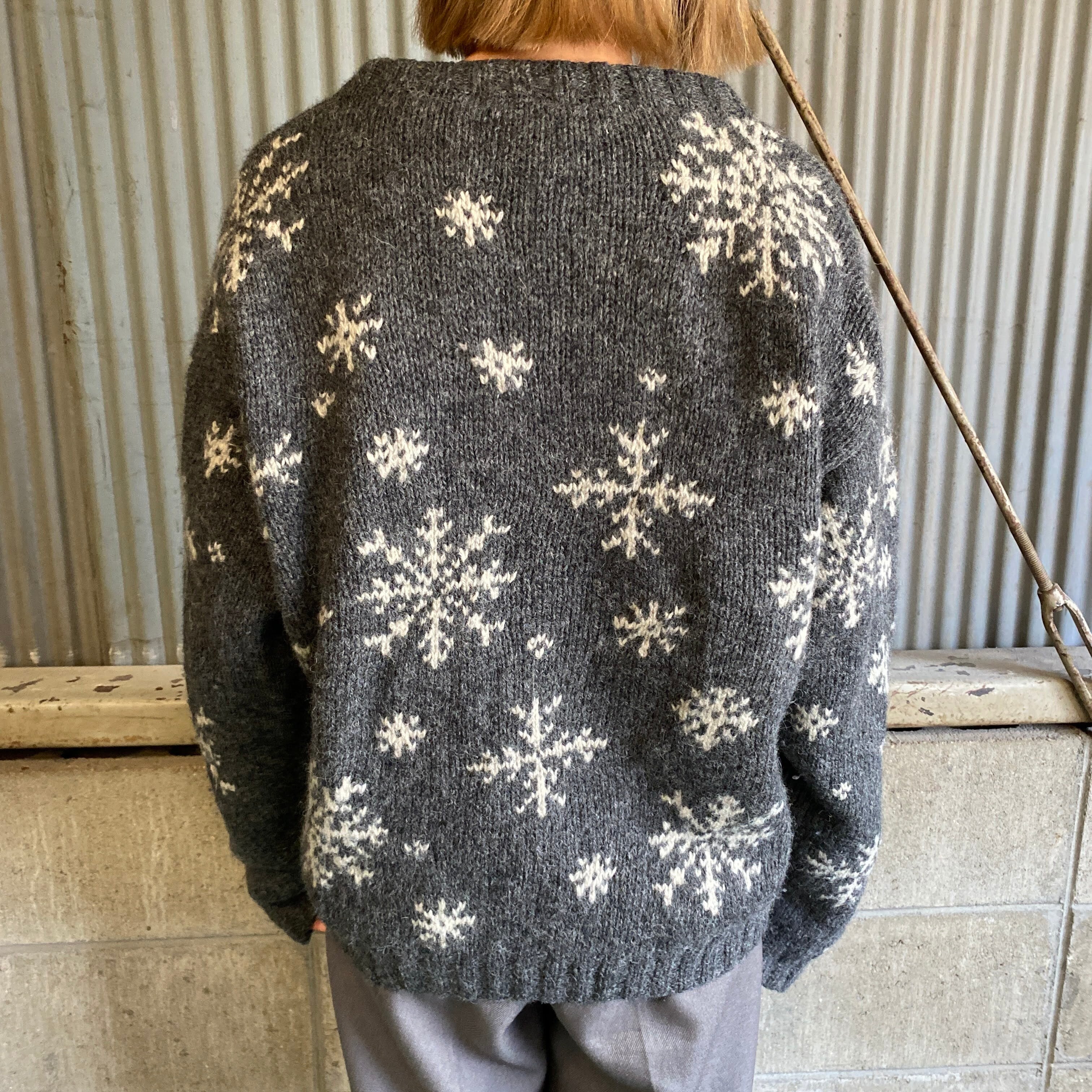 雪 結晶（セーター｜ニット・セーター）：トップス 雪柄 セール 雪の 