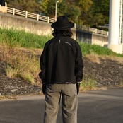 KUON / GANKO別注 Sashiko Kimono Sleeve Cutoff Denim shirt jacket コーディネート