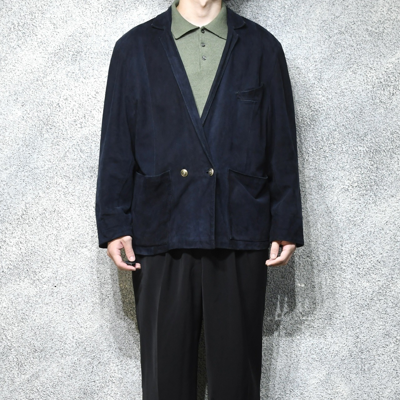 special goat suede leather tailored jacket