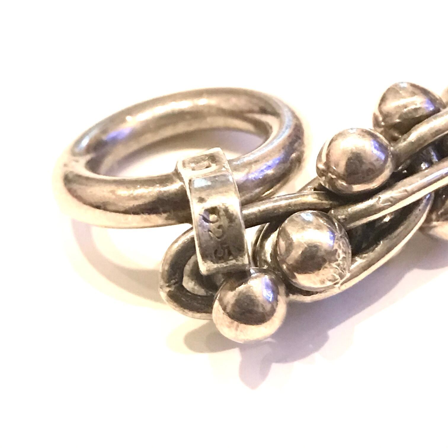 Vintage TAXCO Mexican Silver DNA Toggle Bracelet | oddment store 