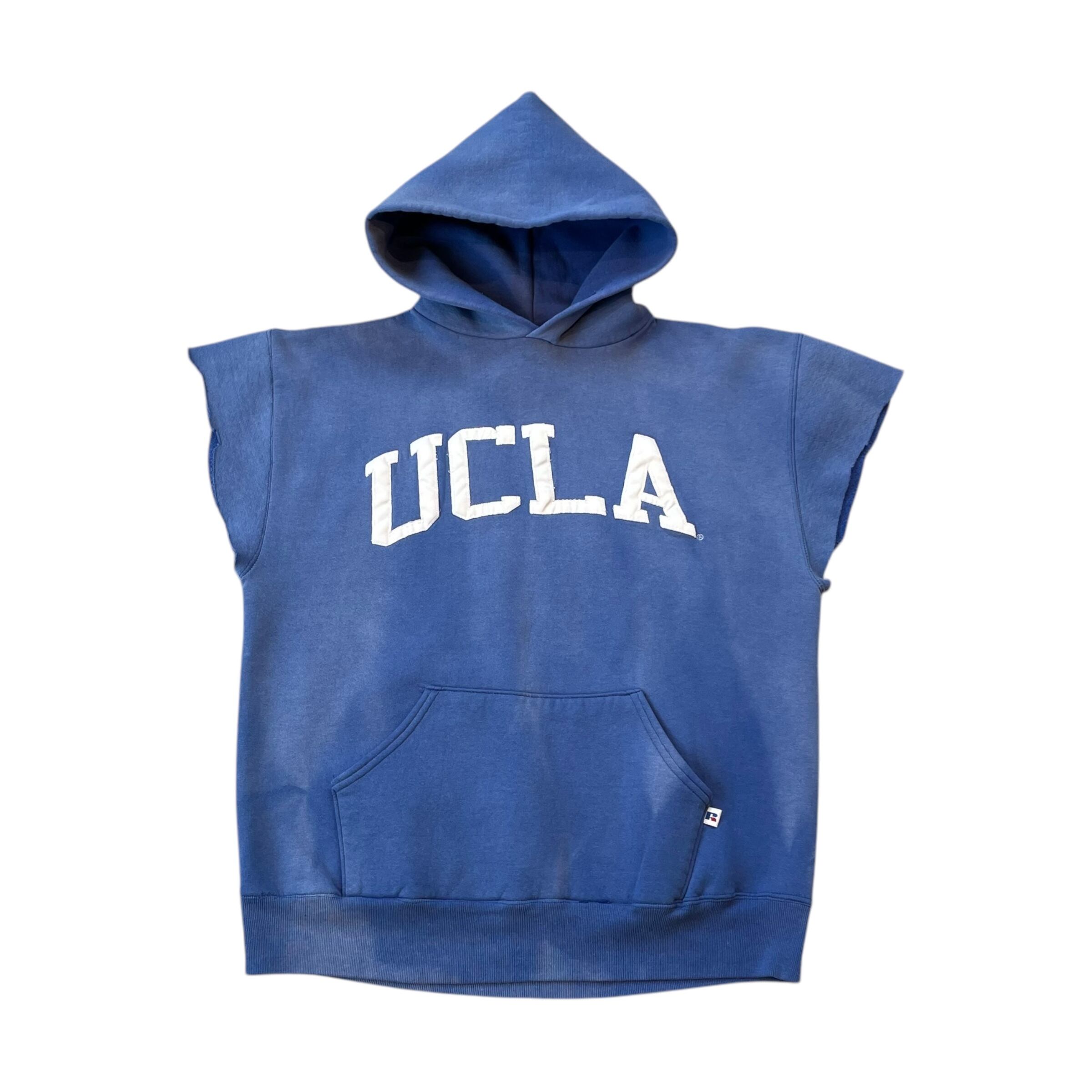 2000s Russell Athretic "UCLA" Sunfade&Cut Off Sweat Hoodie