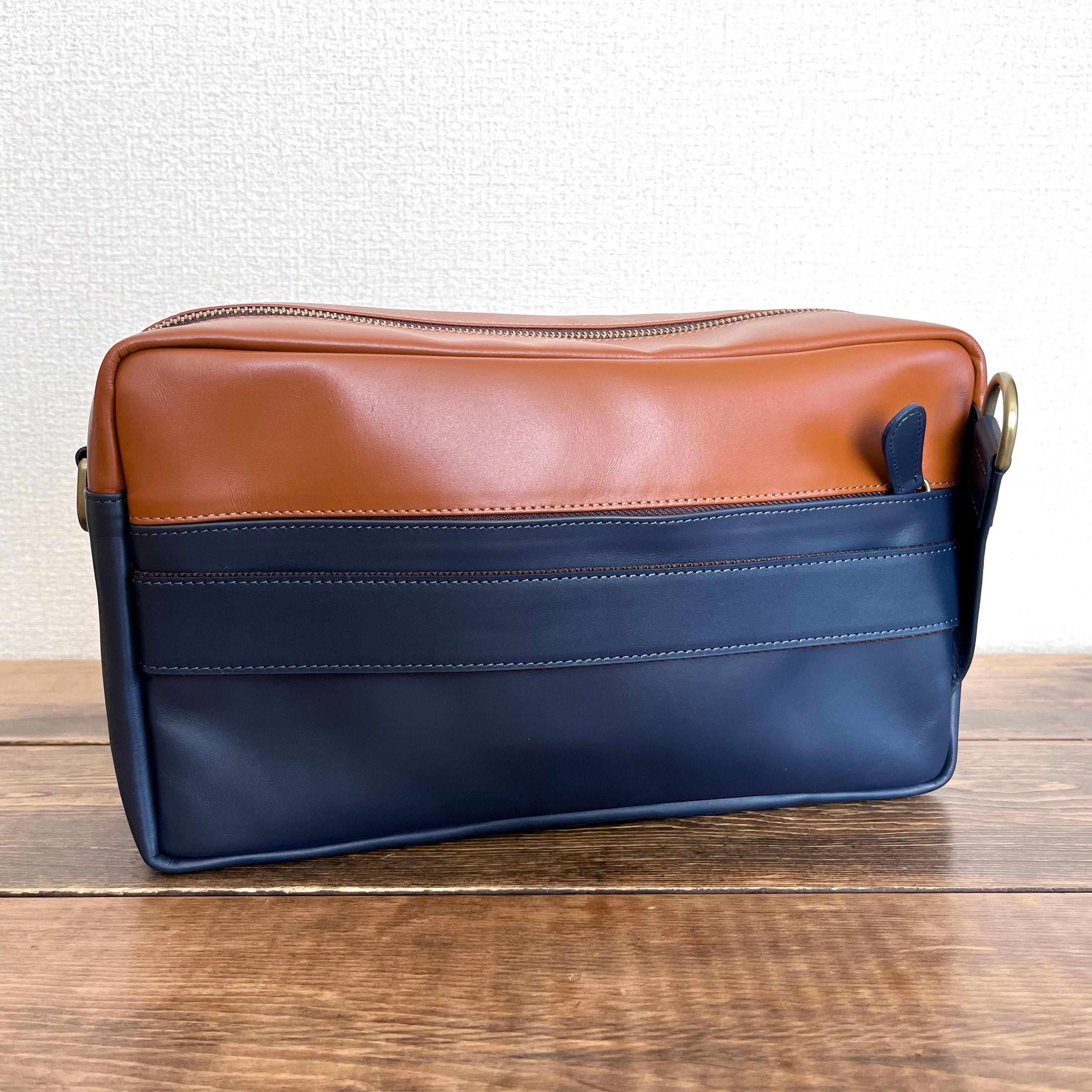 VivoBlue ボディバッグ ショルダーバッグ 【バイカラー】 革 本革