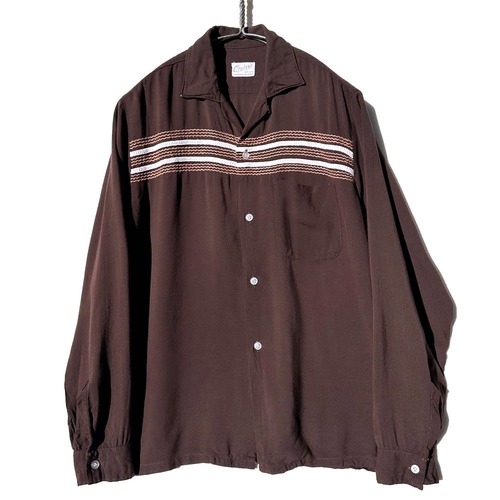 [Cruiser] Vintage Rayon Open Collar Shirt [1960s-] Vintage Rayon Shirt