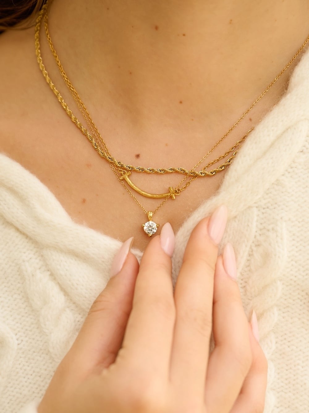 316L simple zirconia necklace #n83 | rani