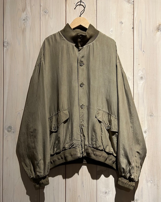 【a.k.a.C.a.k.a vintage】Khaki Color Vintage Loose Silk Valstar Jacket