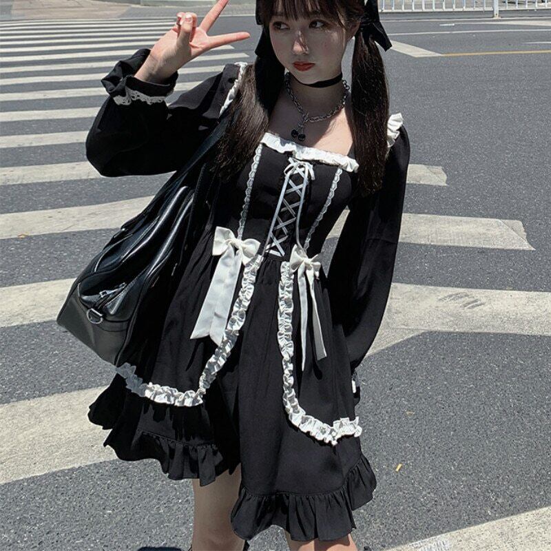YYCHER ブルーブラックビクトリア朝のドレス女性ケープブラック 