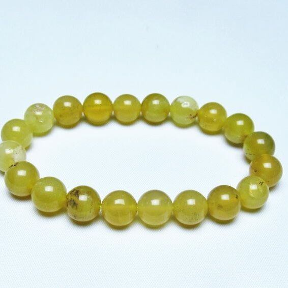 オパール ブレスレット 10mm イエローオパール コモンオパール 一点物 メール便可 [M便 1/10] 111-48684