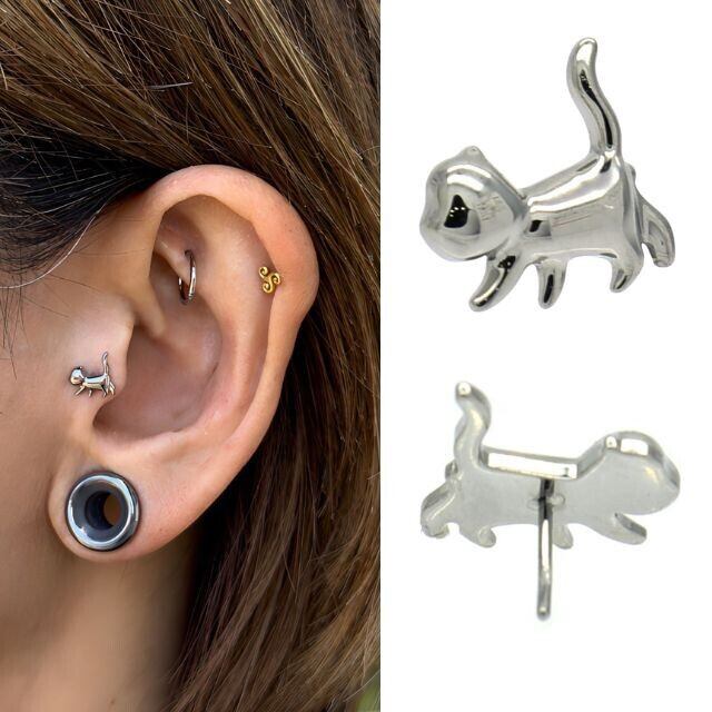 プッシュピアス ラブレット 20G 18G 16G 14G CAT Dog プードル 猫