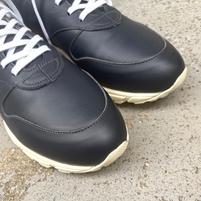 【待望の復刻】men's HAND MADE leatherスニーカー Vibram sole　ネイビー