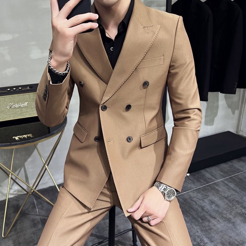 ステッチデザイン ダブルボタンスーツ 5color SU0068 | R-Base