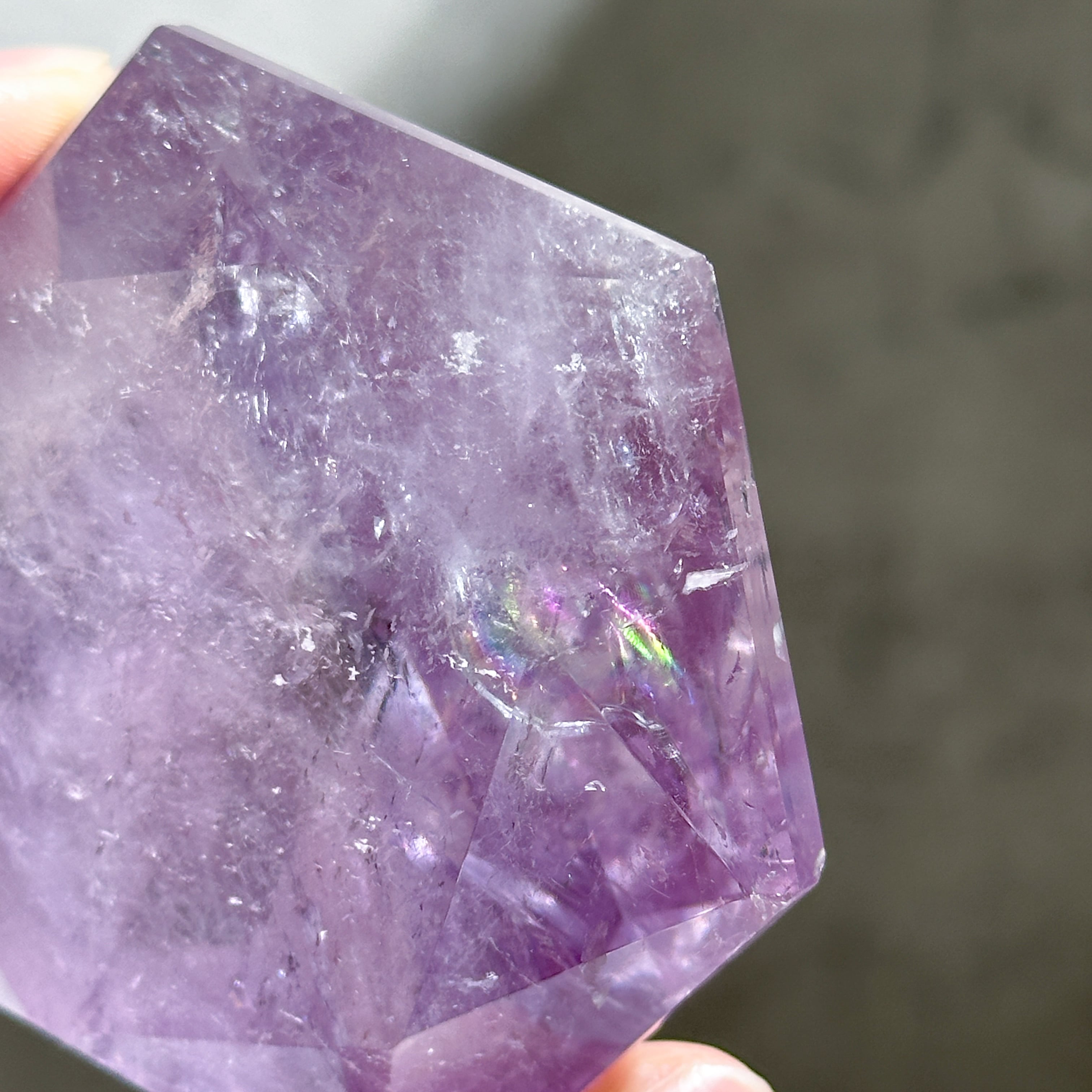 虹◎ファントムアメジスト ダイヤモンドカット32◇Amethyst Diamond
